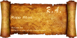 Rupp Atos névjegykártya